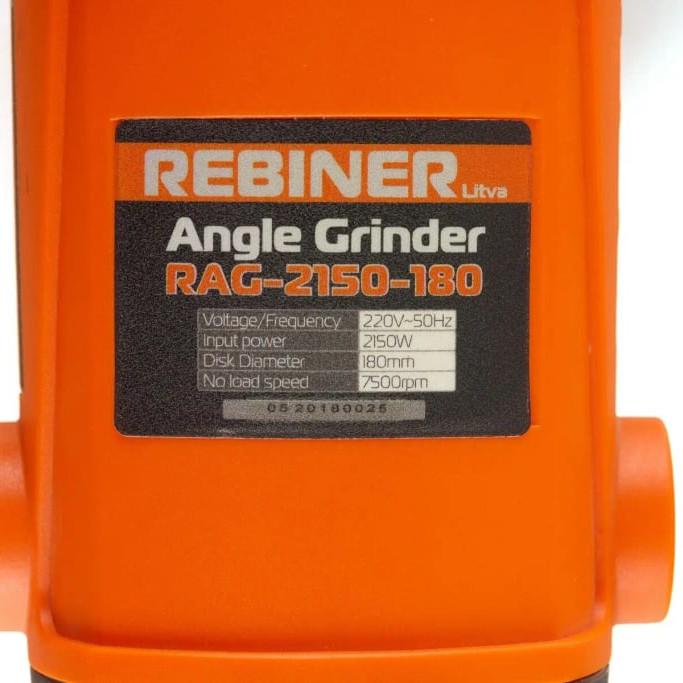 Кутова шліфмашина Rebiner RAG-2150 (180 мм)