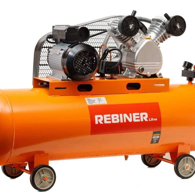 Компресор двоциліндровий Rebiner 120 л (3 кВт, 520 л/хв, 220 В)