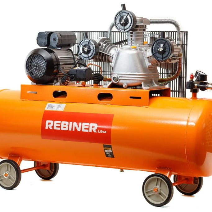 Компресор трициліндровий Rebiner 120 л (4.5 кВт, 620 л/хв, 220 В)