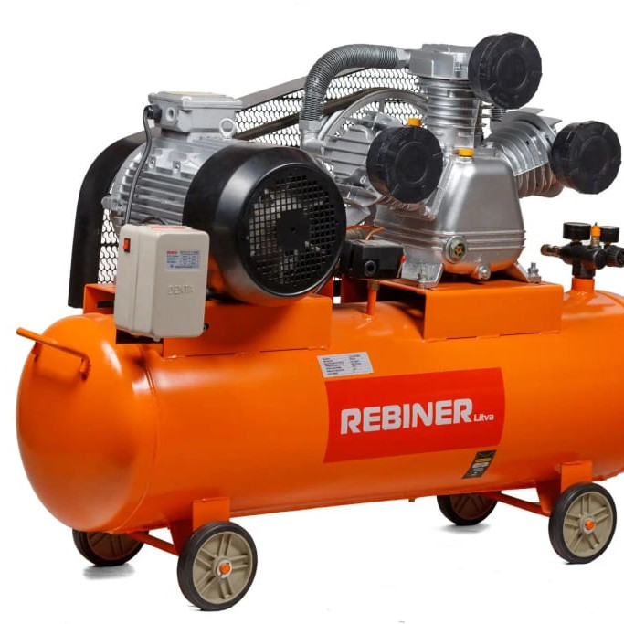 Компресор трициліндровий Rebiner 120 л (9 кВт, 850 л/хв, 380 В)