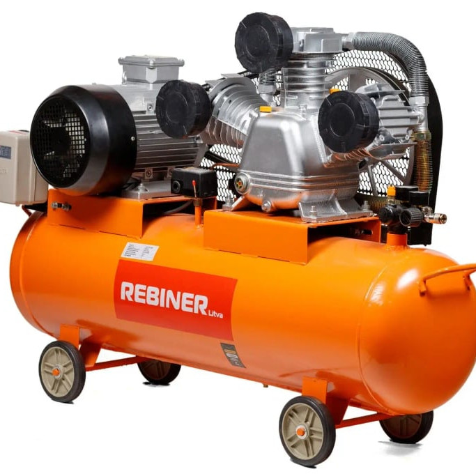 Компресор трициліндровий Rebiner 120 л (9 кВт, 850 л/хв, 380 В)