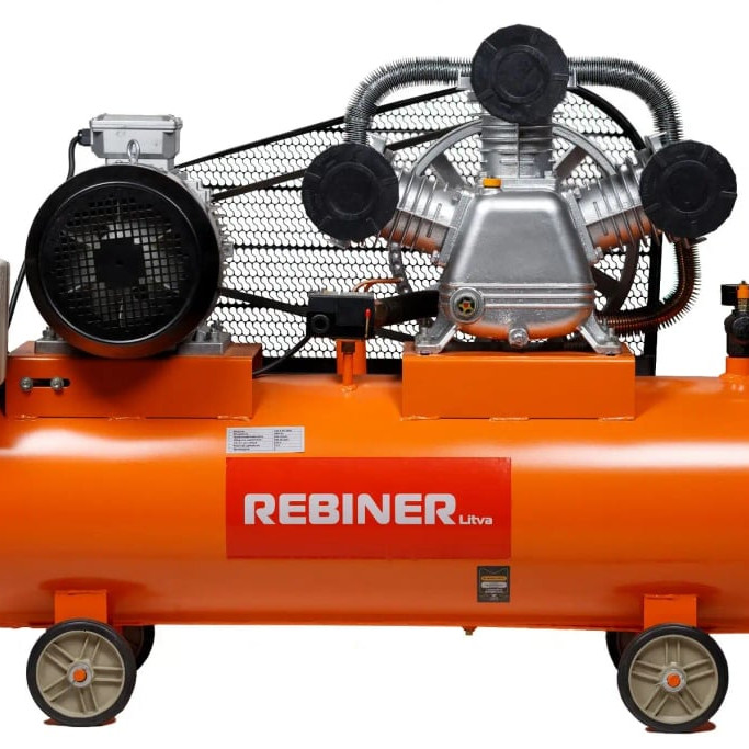 Компресор трициліндровий Rebiner 120 л (9 кВт, 850 л/хв, 380 В)