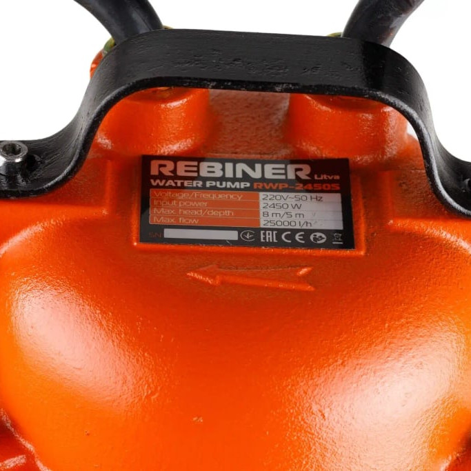 Фекальний насос Rebiner RWP-2450S з поплавком (для брудної води)