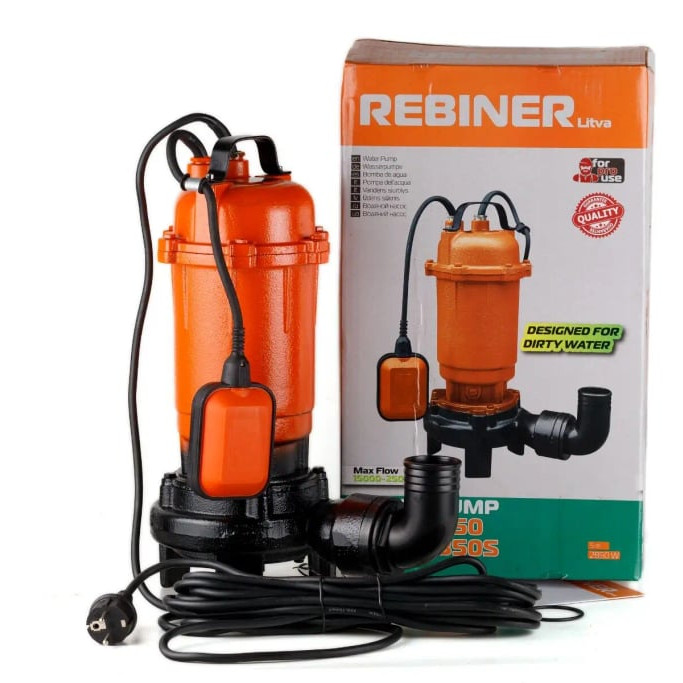 Фекальний насос Rebiner RWP-2850S з поплавком та подрібнювачем (для брудної води)