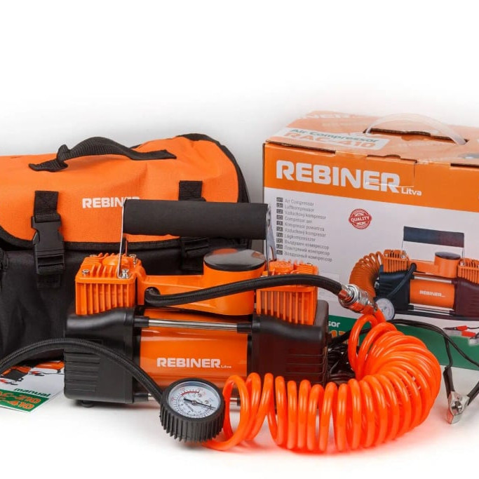 Компресор автомобільний Rebiner RAC-410 двопоршневий