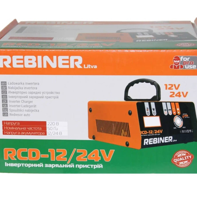 Інверторний зарядний пристрій Rebiner RCD-12/24V